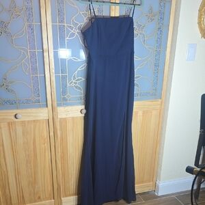Elegant Navy Blue Strapless Dress. Medium